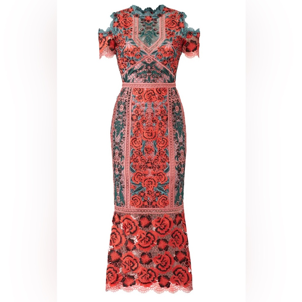 Marchesa Notte embroidered dress